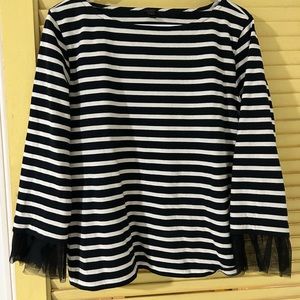 J. Crew striped top with tulle